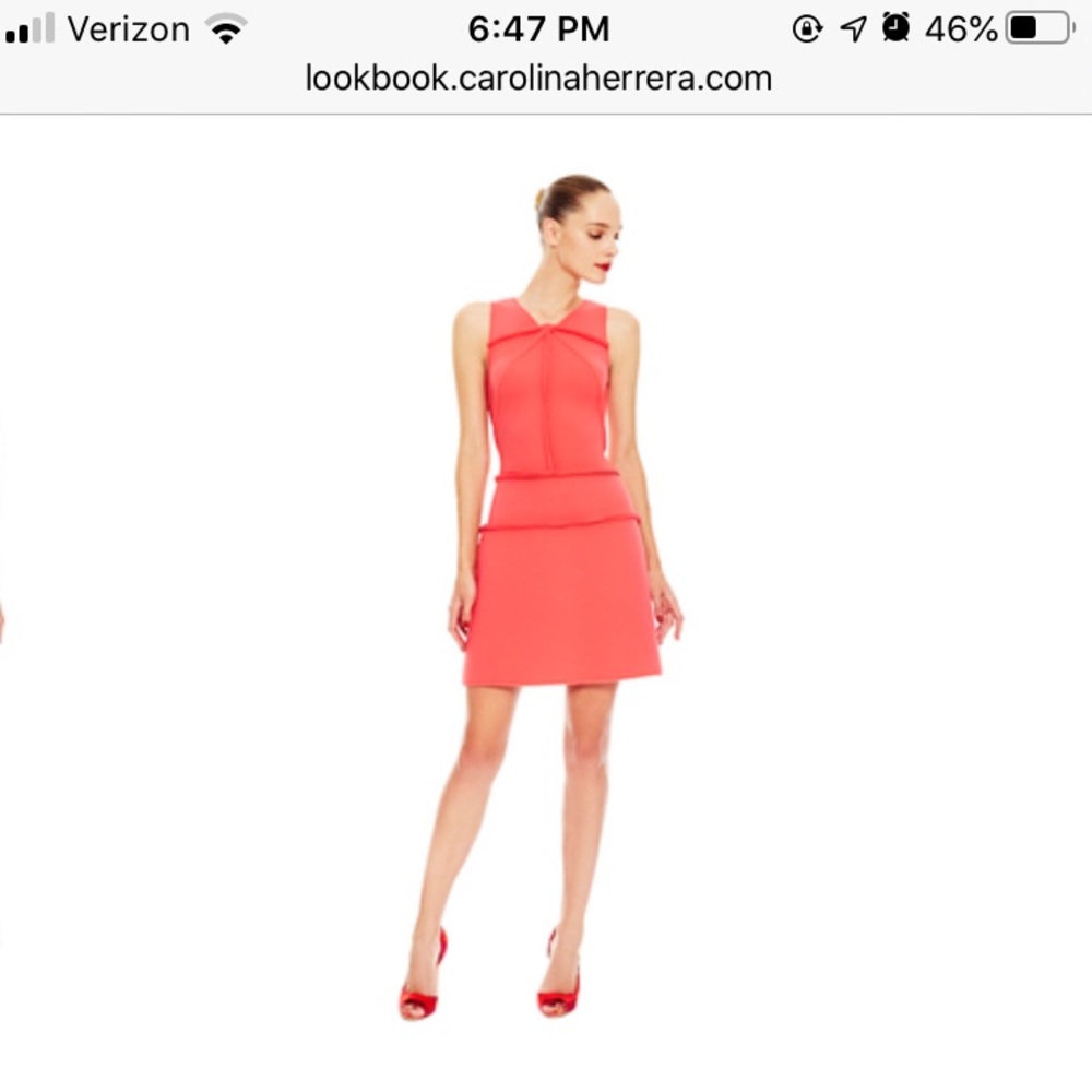 Carolina Herrera Techno Fabric Cocktail Dress